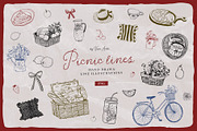 Picnic hand drawn line illustrations, an Object Illustration by Vero Arts (Thumbnail 1 of 11)