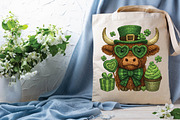 St. Patricks Day Highland Cow Png, an Illustration by DreamPrint404 (Thumbnail 2 of 6)