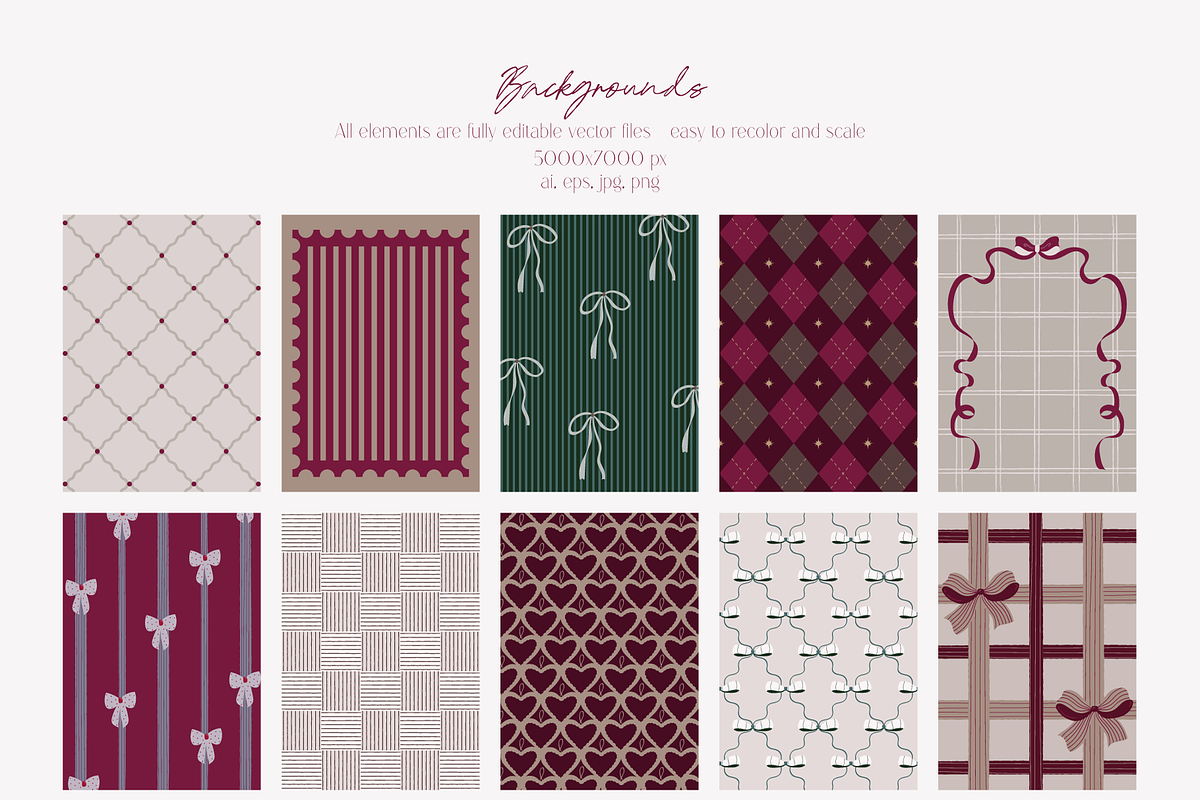 Christmas Backgrounds & Patterns, a Background Graphic by Animoon (Photo 6 of 17)