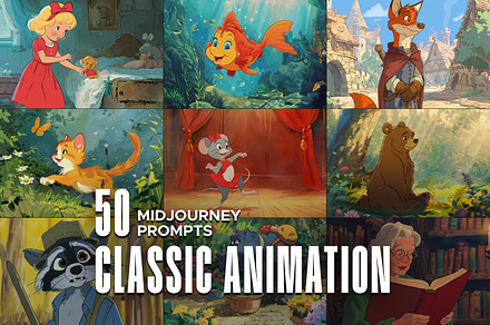 50 Classic Animation Prompts, an Object Graphic by MadeByAI Studio