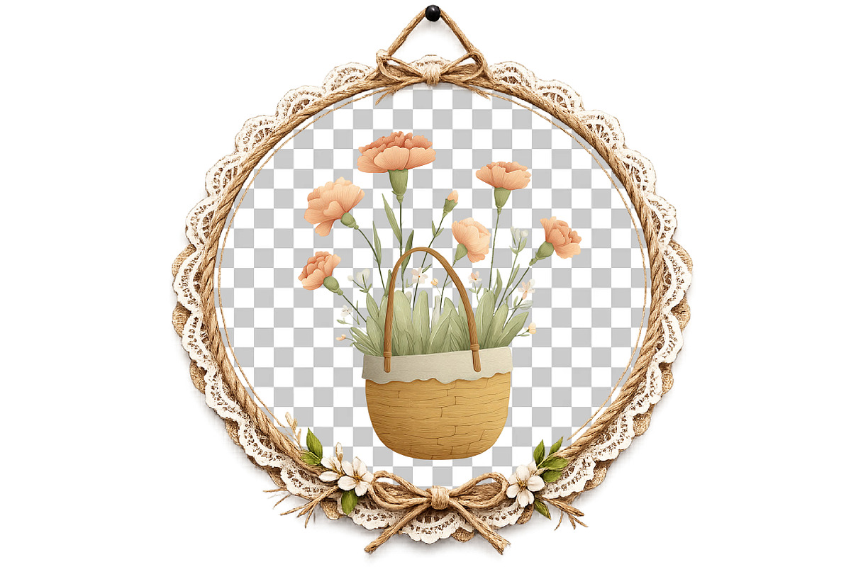 Watercolor Spring Flower Basket, an Illustration by DreamArtGraphic (Photo 4 of 8)