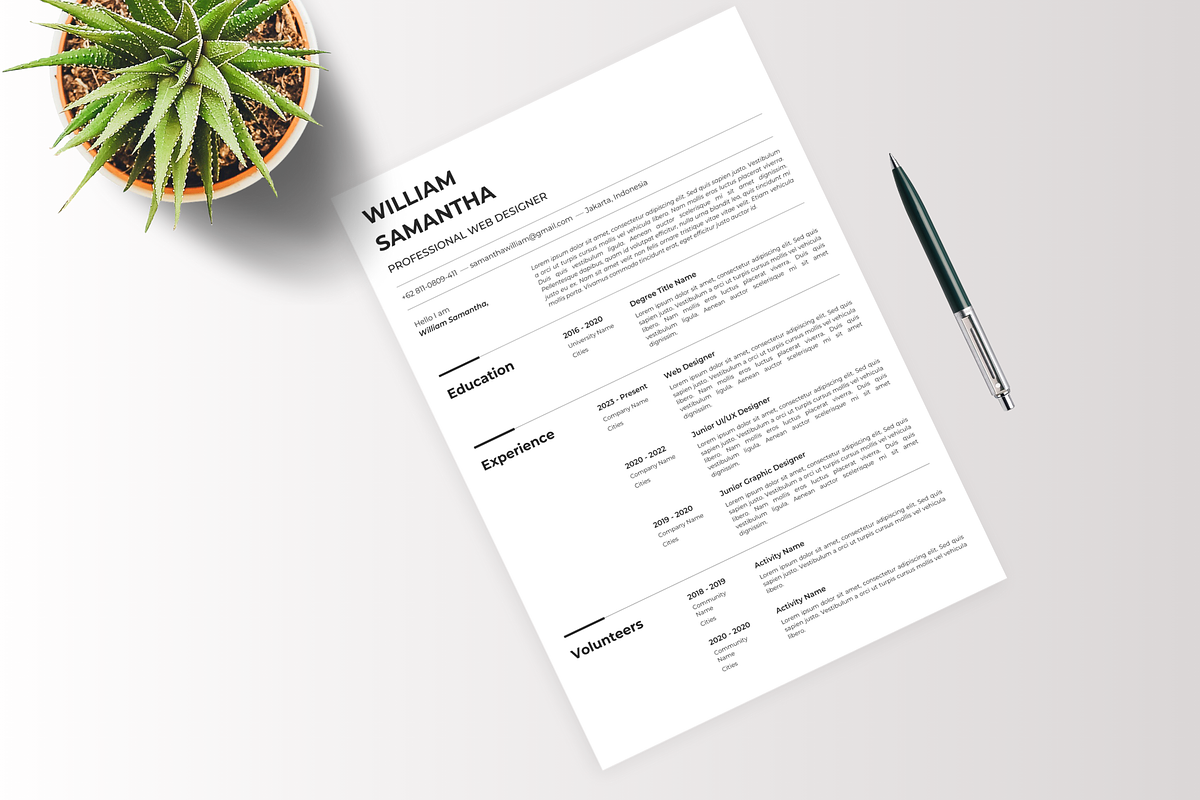 Professional Resume Template - CV, a Resume Template by Glücklich Studio (Photo 3 of 5)