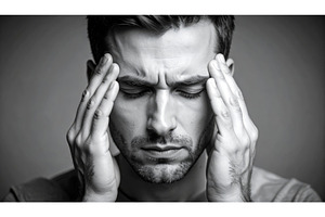 Man with eyes closed and hands on, a Person Photo by Igor Tichonow