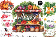 Months of the Year Clipart Bundle, an Object Illustration by Design Scotch (Thumbnail 1 of 8)