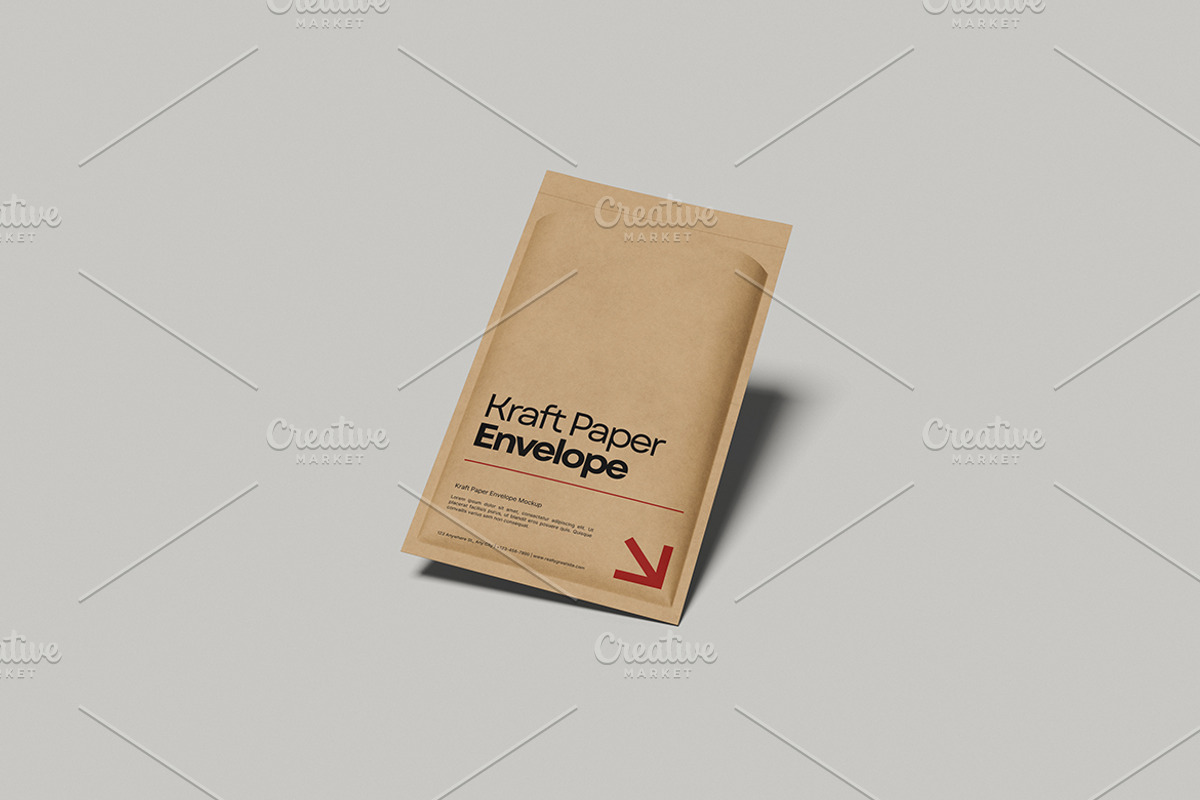 Kraft Paper Envelope Mockup, a Merchandise Mockup by Gatamotion (Photo 2 of 5)