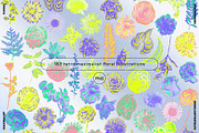 80s Floral Clipart + Bonus, an Object Illustration by angelainthefields (Thumbnail 5 of 12)