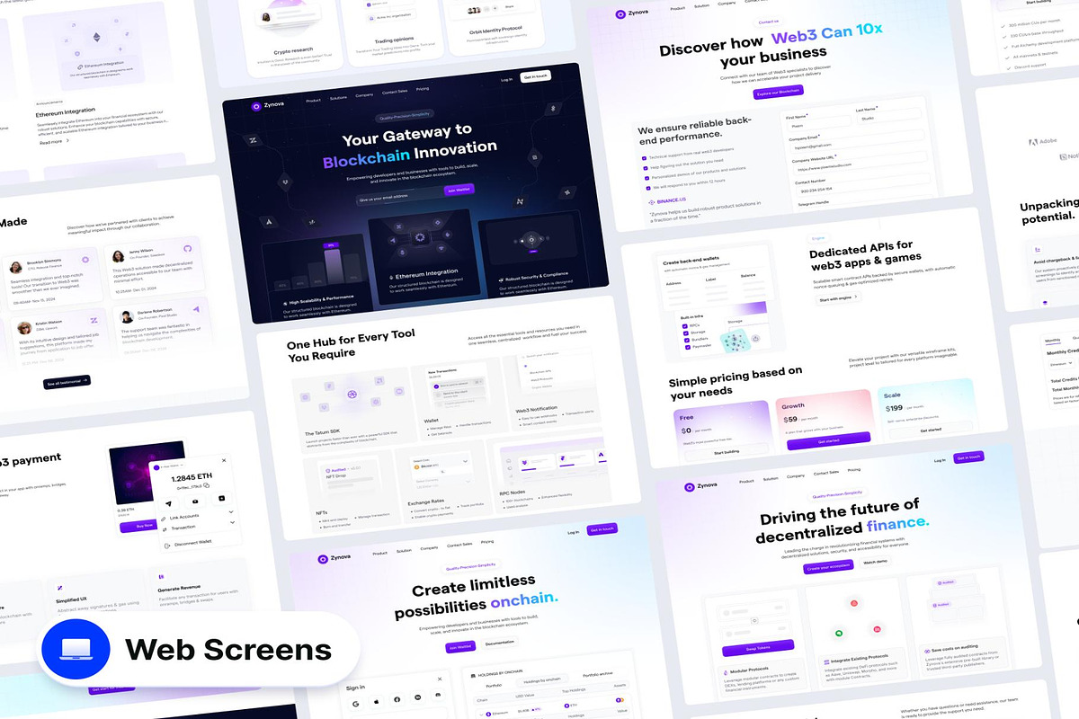 Zynova - Web3 SaaS Web Template UI, an UI Kit Template by Lumina_ui_ux202 (Photo 4 of 7)