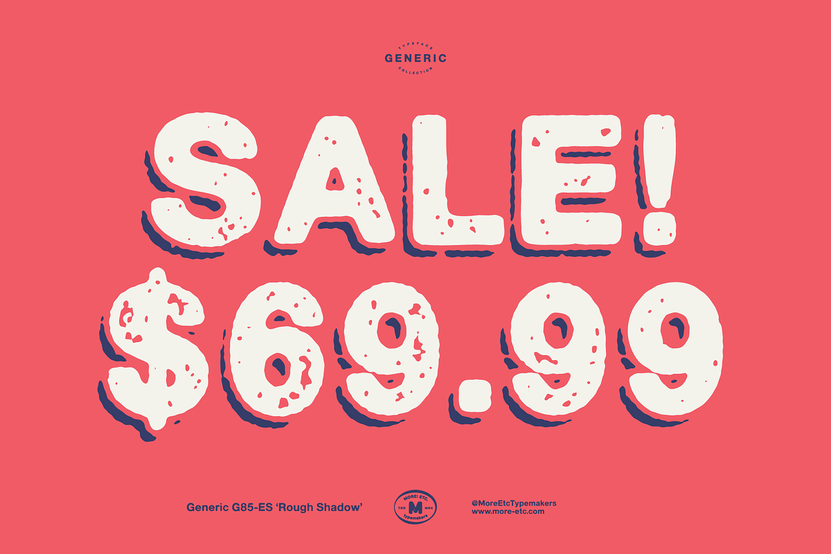 Generic G85-ES 'Rough Shadow', a Sans Serif Font by More Etc. Studios (Photo 4 of 8)