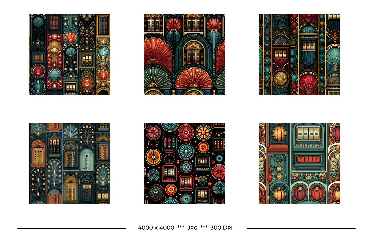Slot Machine Retro Art Style Designs, a Pattern Graphic by karenfoleyphoto (Photo 3 of 6)