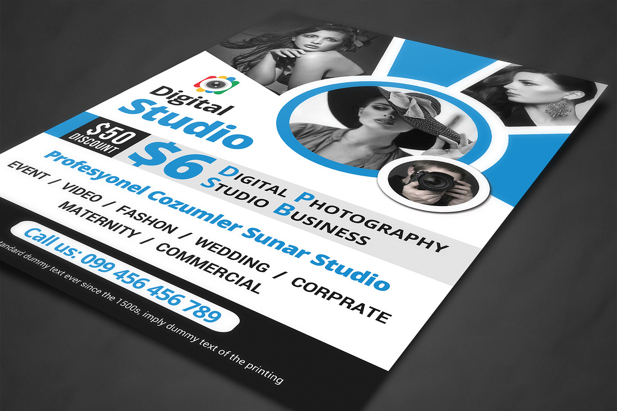 Photography Studio Flyer Templates, a Flyer Template by AfzaalGraphics