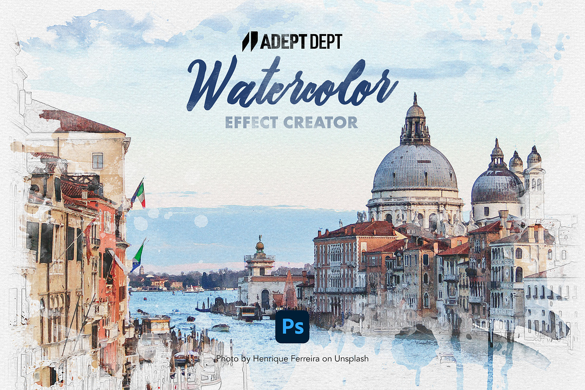 Watercolor Effect Photoshop Creator, a Templates & Theme by AdeptDept (Photo 1 of 10)