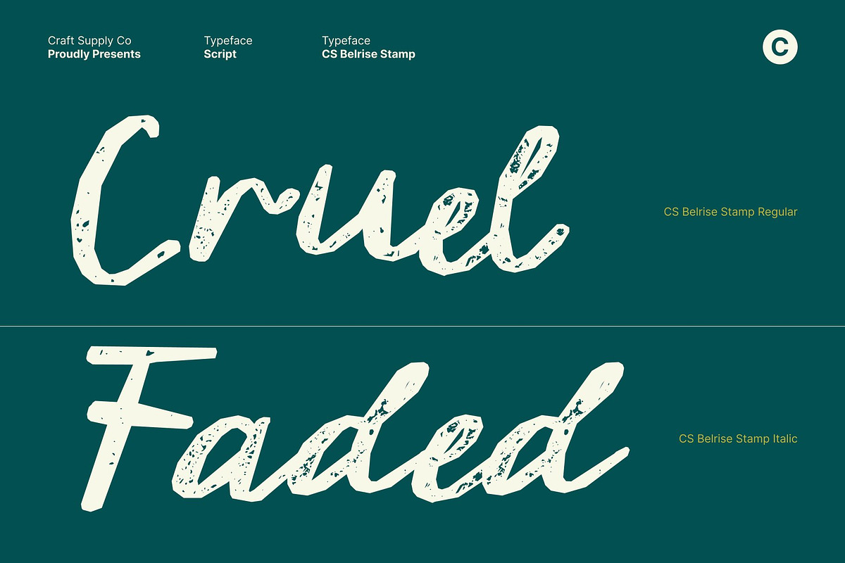 CS Belrise Stamp, a Script Font by Craft Supply Co. (Photo 4 of 8)