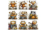 Whimsical Quirky Autumn Cat PNG, a Seasonal Illustration by Nicolle's Colorful Art (Thumbnail 6 of 6)