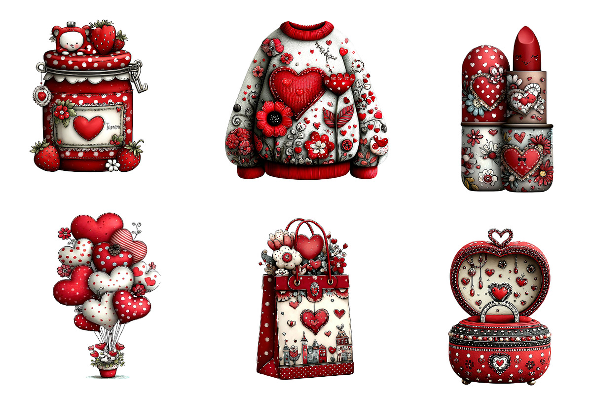 Watercolor Valentine Clipart, an Illustration by CreationArt (Photo 3 of 4)