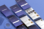 Healthy Fitness App UI Kit, an UI Kit Template by Themeclues (Thumbnail 1 of 3)