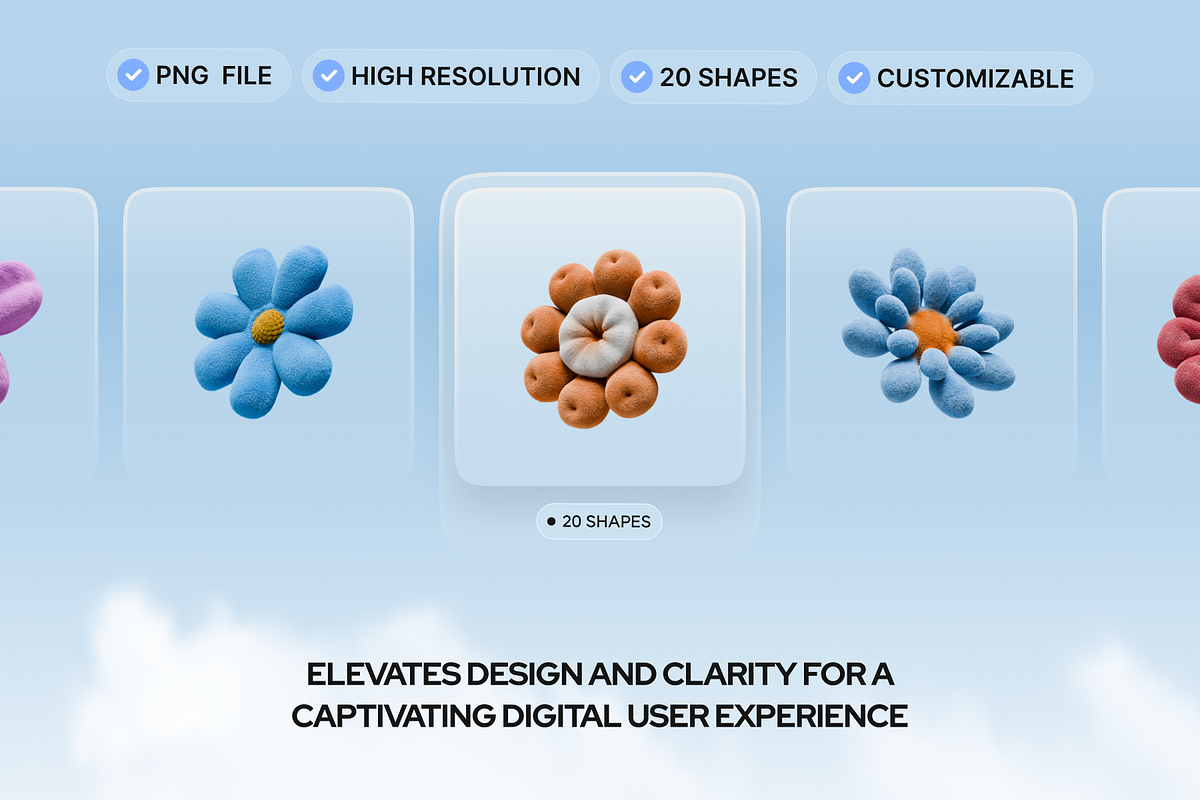 3D Fuzzy Floral Illustration, an Object Graphic by Illustrava (Photo 7 of 7)