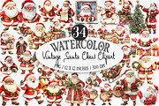 Vintage Santa Claus Clipart, an Illustration by Designking (Thumbnail 1 of 4)