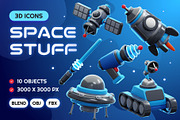 Space Stuff 3D Icons, an Object 3D Model by Rakata Studio (Thumbnail 1 of 7)