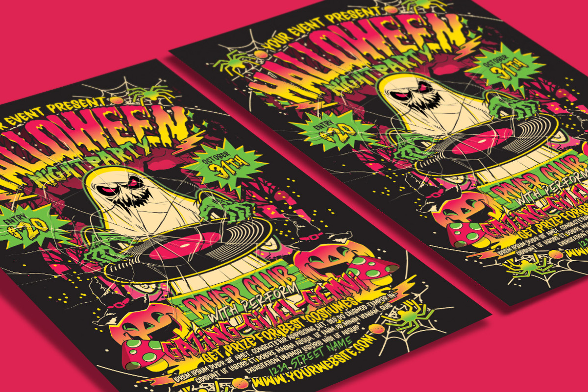 Halloween Night Party Flyer, a Flyer Template by Muhamad Iqbal hidayat (Photo 3 of 4)