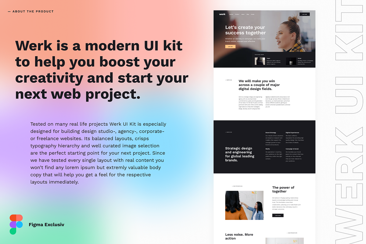 SALE -Werk UI Kit 110 modern layouts, an UI Kit Template by Ghostpixel (Photo 2 of 13)
