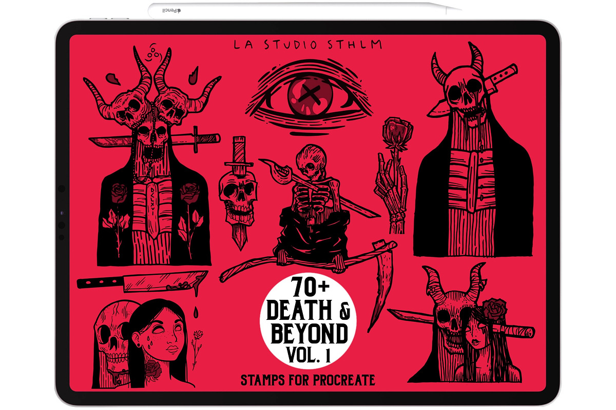 Death & Beyond Vol. 1 - Stamp Set, a Brush Add-On by LA Studio Sthlm (Photo 1 of 6)