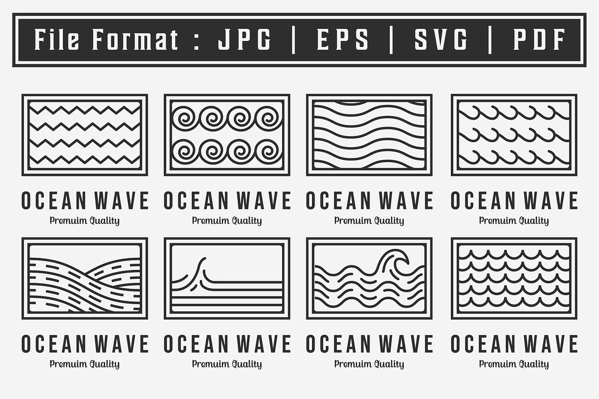 Set Bundle of Minimalist Waves Logo