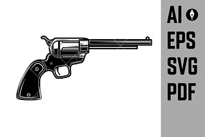 Illustration Of Retro Revolver