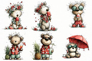 Whimsical summer teddy bear Clipart, an Illustration by Designworld (Thumbnail 3 of 6)