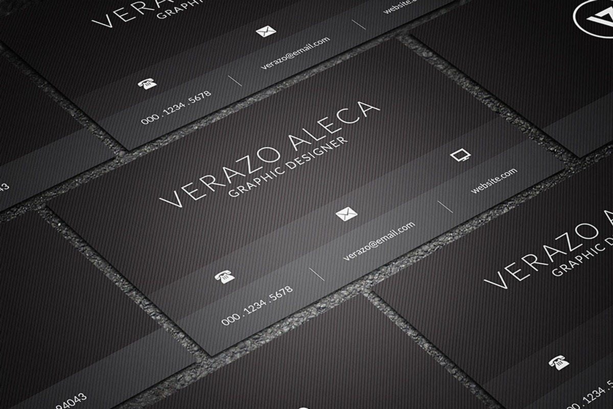 Black Minimal Business Card, a Business Card Template by Verazo (Photo 3 of 3)