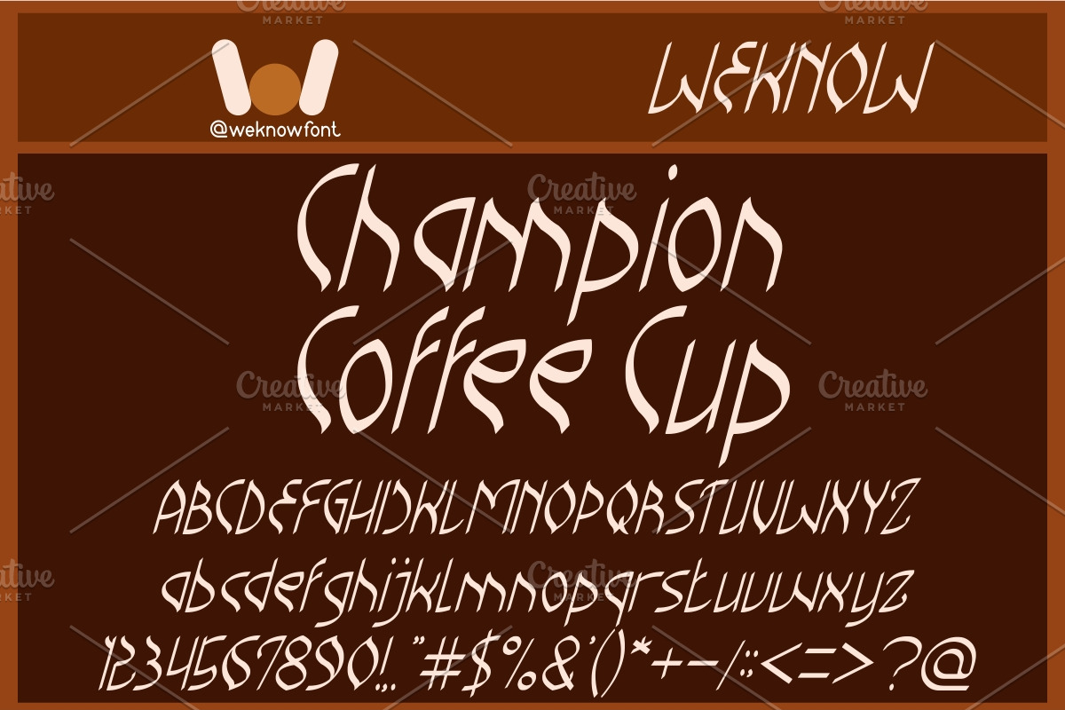 champion coffee cup font