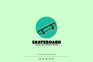 Skateboard Simple Mascot Logo