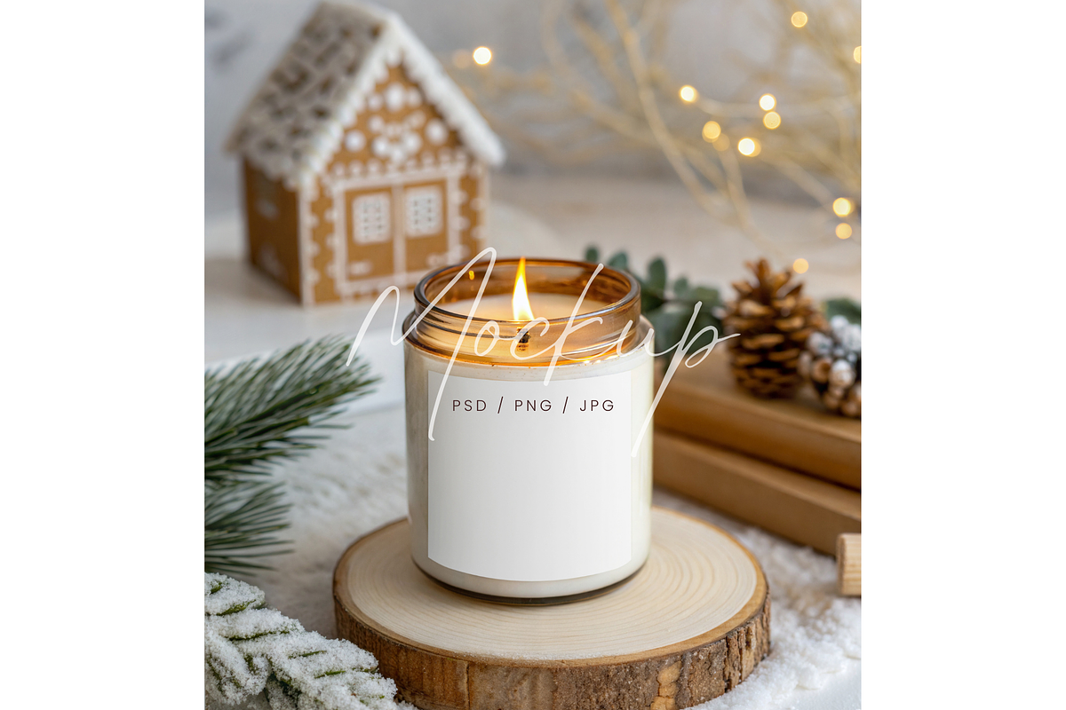 Christmas Candle Label Mockup, a Product Mockup by TatiMockup (Photo 1 of 3)