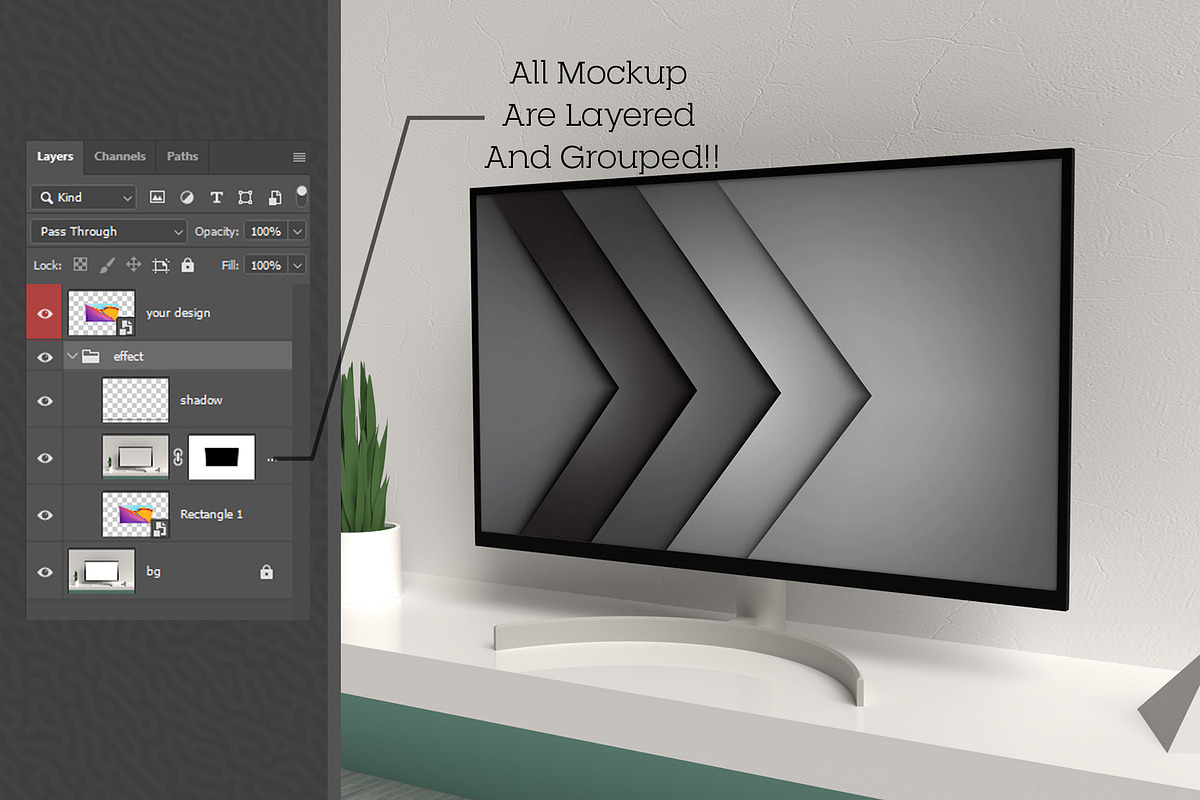 Monitor Display Mock-up #03, a Product Mockup by alexandeerco (Photo 4 of 5)