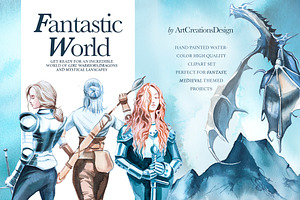 Watercolor Fantastic World Clipart