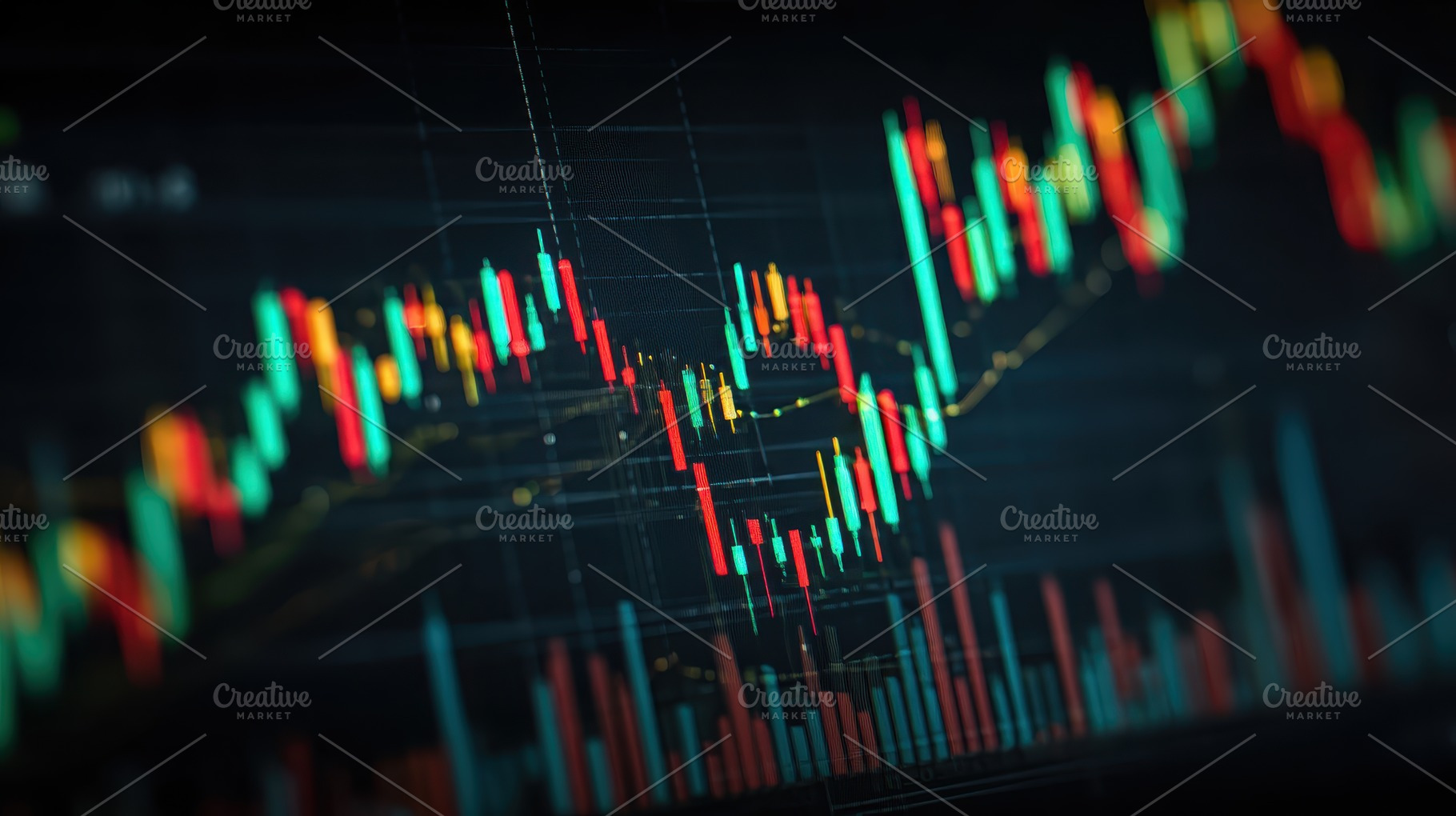 Stock Market Data Candlestick Chart, a Photo by Pixeness Studio