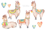 Alpaca, Llama Cactus watercolor set, an Animal Illustration by Vivitta (Thumbnail 4 of 5)