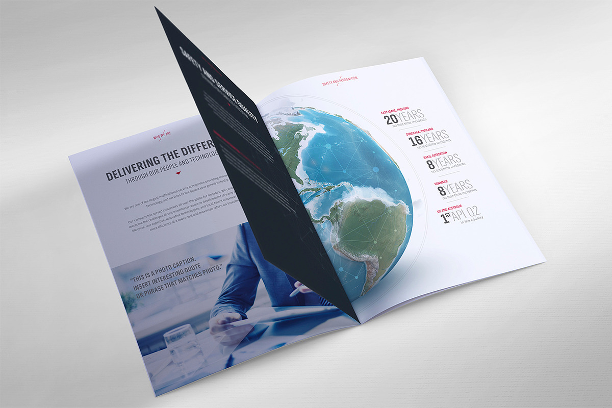 Sharp Modern Brochure and PowerPoint, a Brochure Template by Shop Mockpro (Photo 8 of 11)