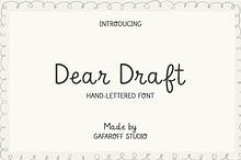 Dear Draft Hand-lettered Font