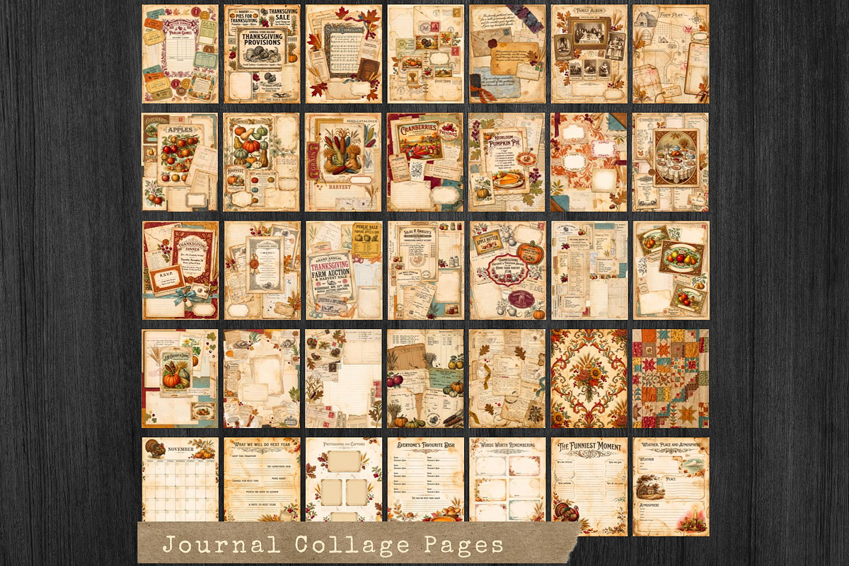 Thanksgiving junk journal Kit, an Object Graphic by ThatsDesignArt (Photo 9 of 21)