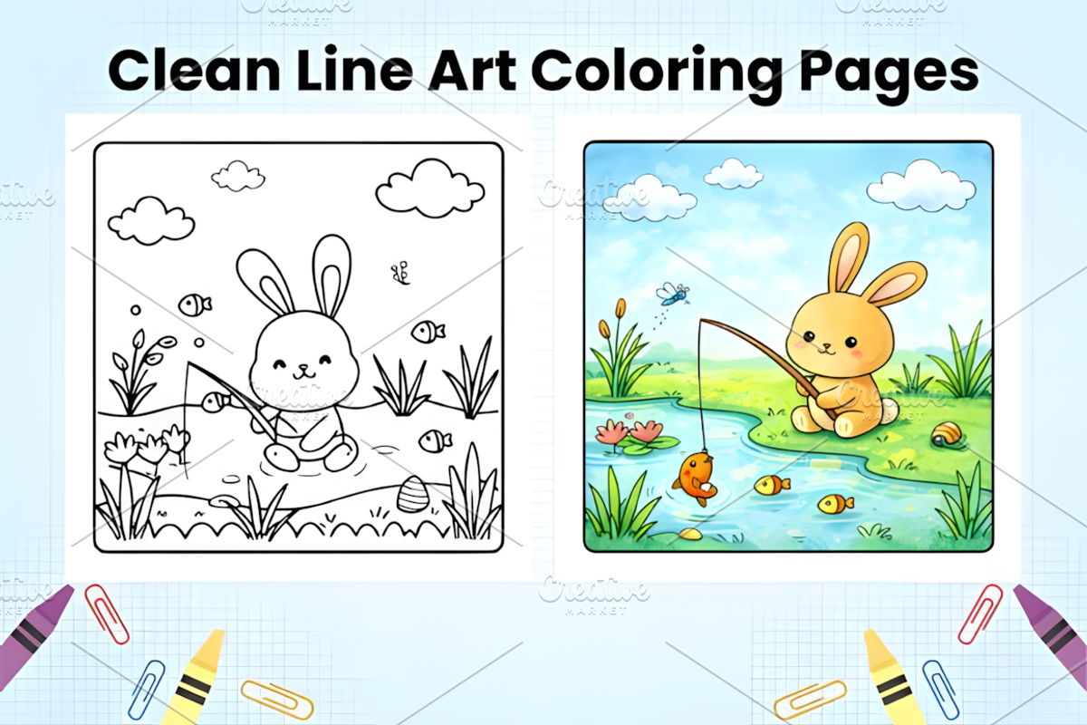 Hello Spring Fun Kids Coloring Pages, an Illustration by Ink Gallery (Photo 3 of 4)