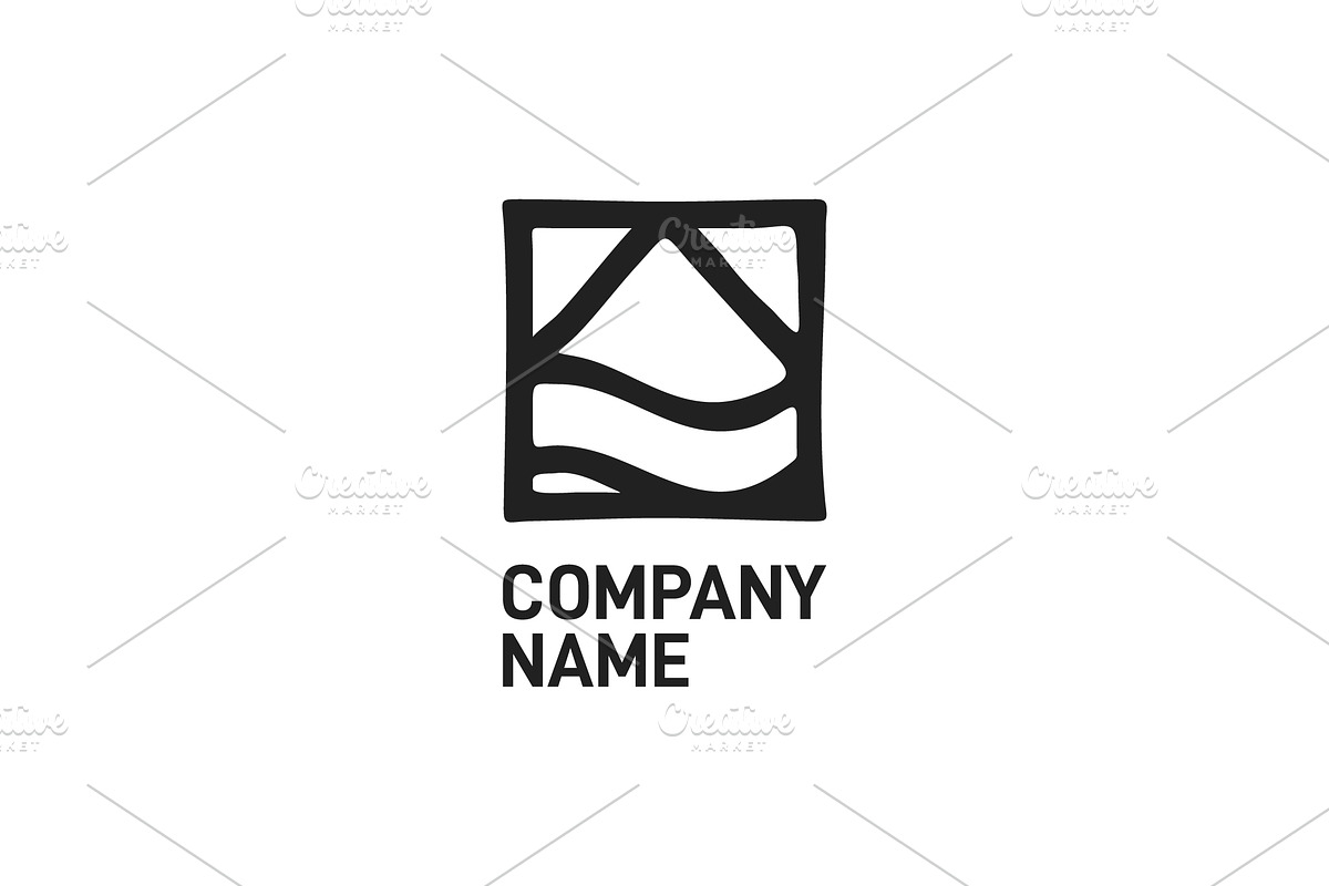 Vintage Hipster Mountain Sea Ocean, a Branding & Logo Template by yanuart