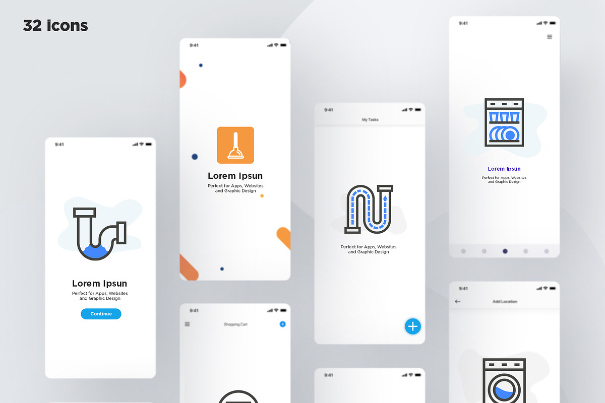 Plumbing | 32 Icons Set, an Outline Icon by Marina Silence (Photo 14 of 17)