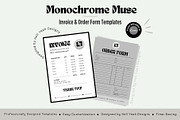 Monochrome Invoice & Order Form, a Stationery Template by Hell Yeah Designs (Thumbnail 1 of 8)