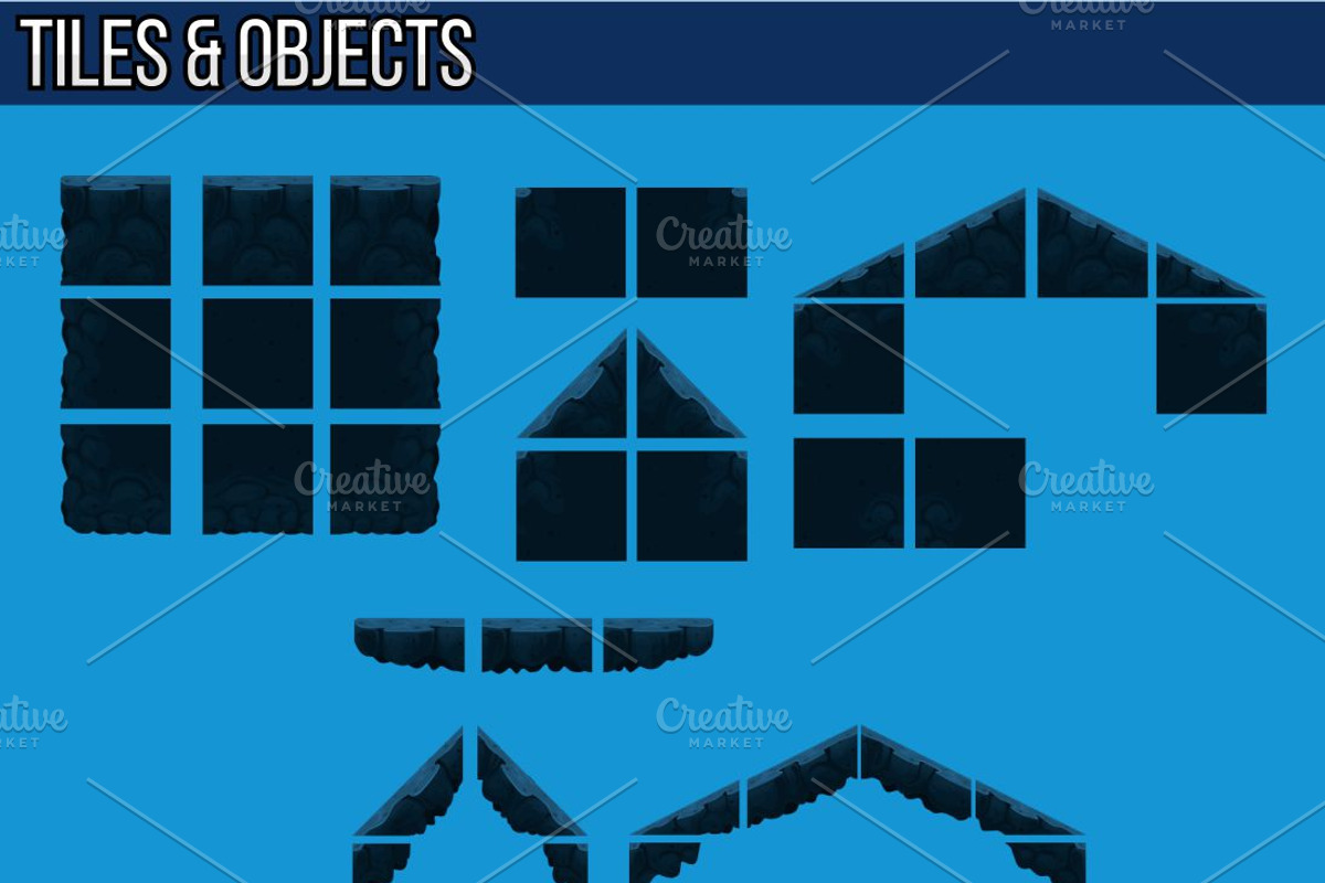 Deep Water - Platformer Tileset, an Illustration by pzUH (Photo 4 of 5)