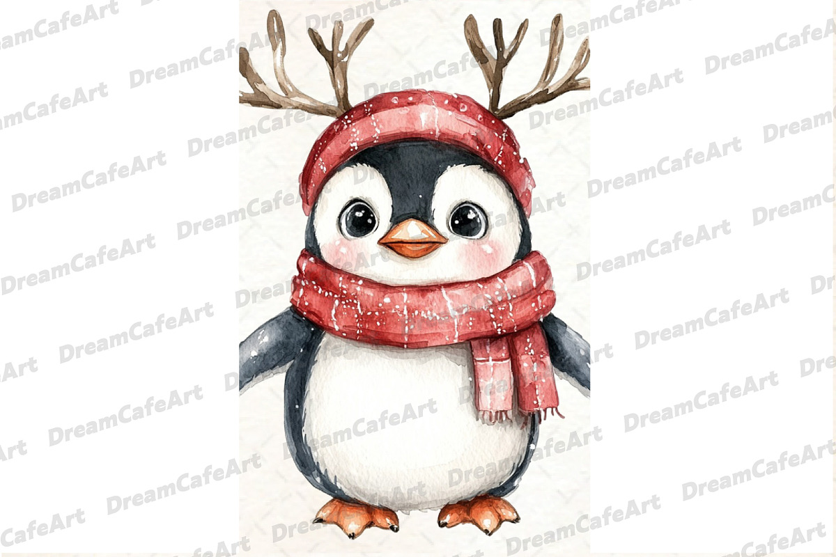 Winter Penguin Christmas Penguin, an Illustration by DreamCafeArt (Photo 5 of 5)