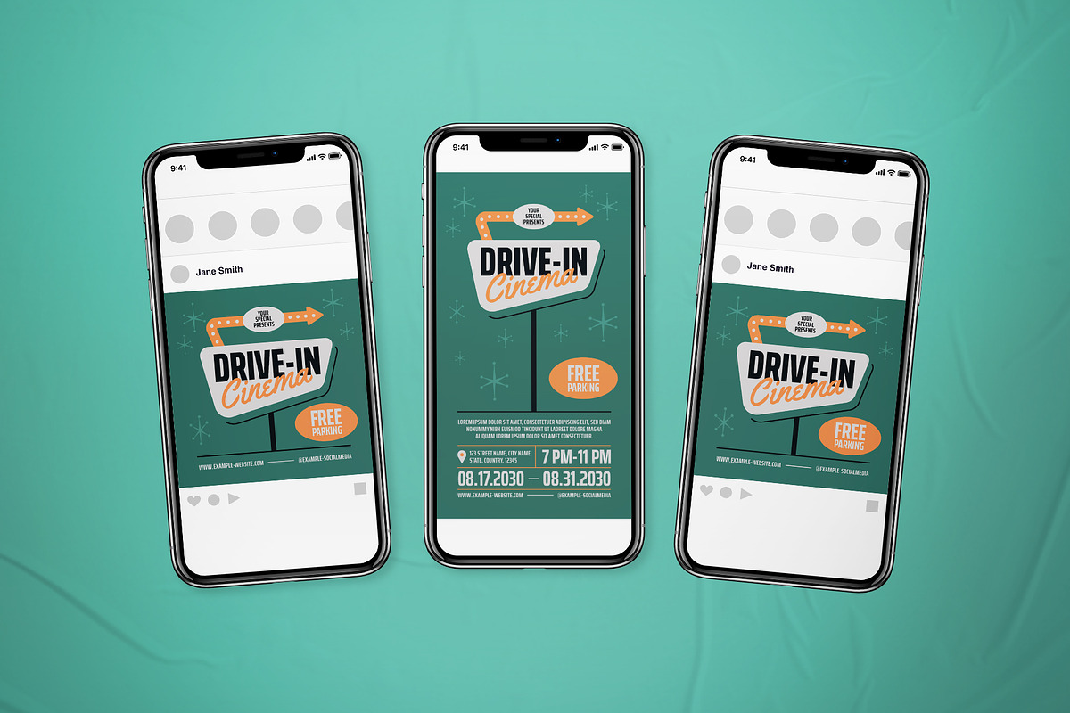Drive-in Cinema Flyer Set, a Flyer Template by The Good Store (Photo 2 of 2)