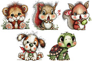 Funny Panic Animals Clipart Bundle, an Illustration by Craft Nest (Thumbnail 8 of 11)