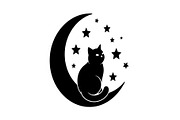 50 Cat Moon Silhouette Vector Bundle, an Illustration by jahid234 (Thumbnail 47 of 51)