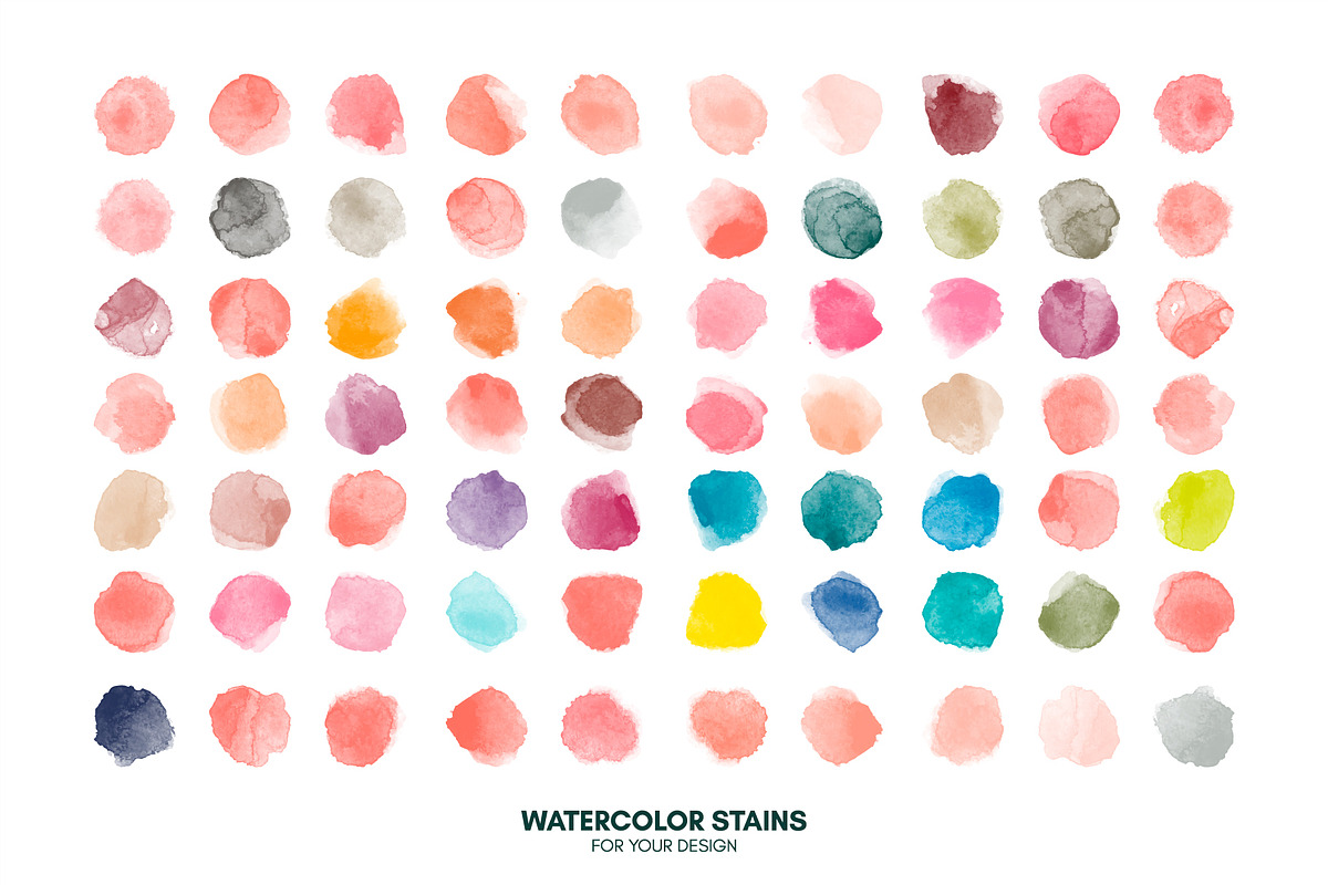 Huge set watercolor vector stains, a Texture Graphic by Ibrin's Shop (Photo 6 of 14)