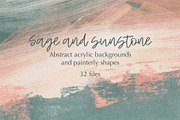 Sage & sunstone acrylic backgrounds, a Wallpaper Graphic by Shabbypie (Thumbnail 1 of 5)